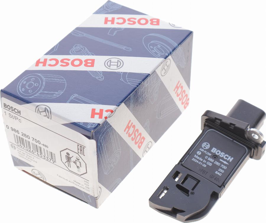 BOSCH 0 986 280 700 - Gaisa masas mērītājs www.autospares.lv