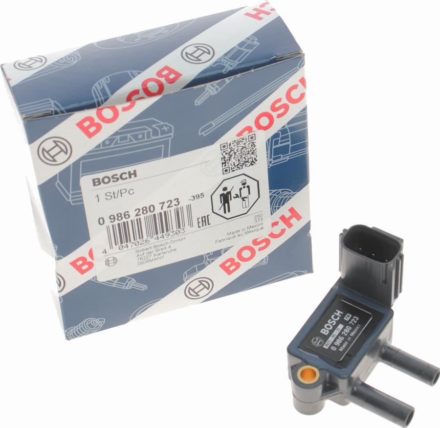 BOSCH 0 986 280 723 - Devējs, Izplūdes gāzu spiediens www.autospares.lv