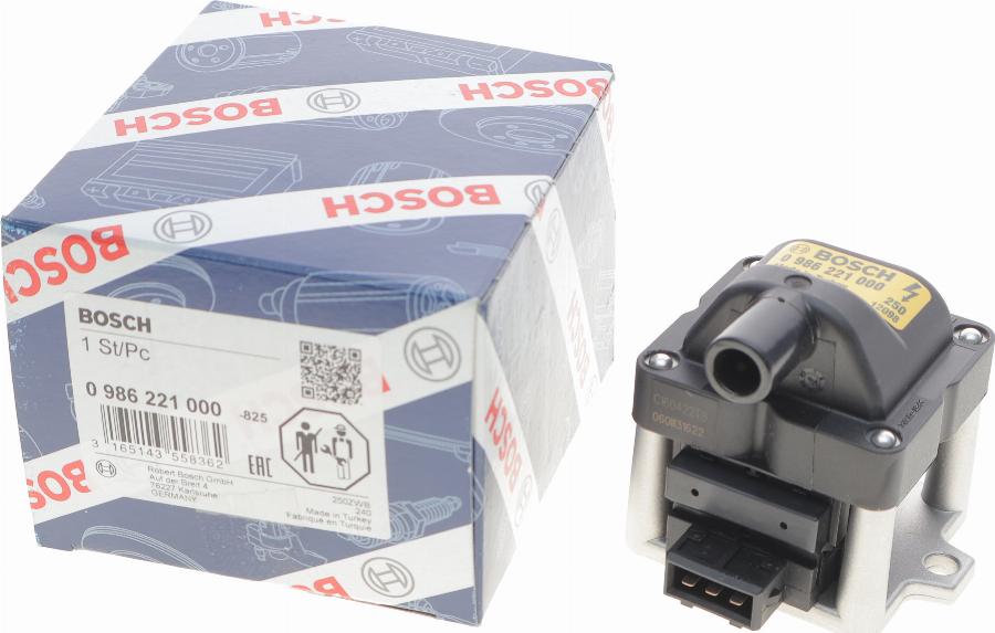 BOSCH 0 986 221 000 - Aizdedzes spole autospares.lv