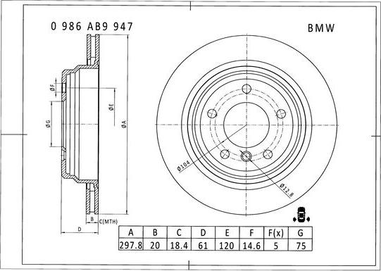 BOSCH 0 986 AB9 947 - Bremžu diski www.autospares.lv