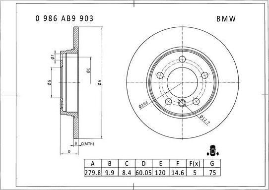 BOSCH 0 986 AB9 903 - Bremžu diski www.autospares.lv