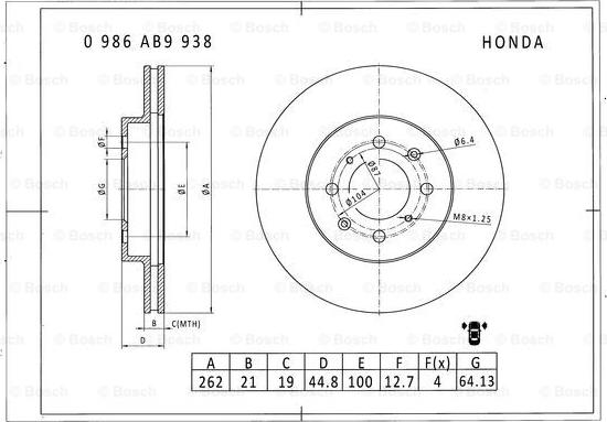 BOSCH 0 986 AB9 938 - Bremžu diski www.autospares.lv