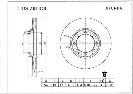 BOSCH 0 986 AB9 929 - Bremžu diski autospares.lv