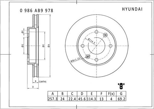 BOSCH 0 986 AB9 978 - Bremžu diski www.autospares.lv