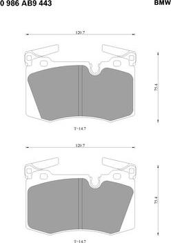 BOSCH 0 986 AB9 443 - Bremžu uzliku kompl., Disku bremzes www.autospares.lv