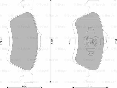 BOSCH 0 986 AB9 402 - Bremžu uzliku kompl., Disku bremzes www.autospares.lv