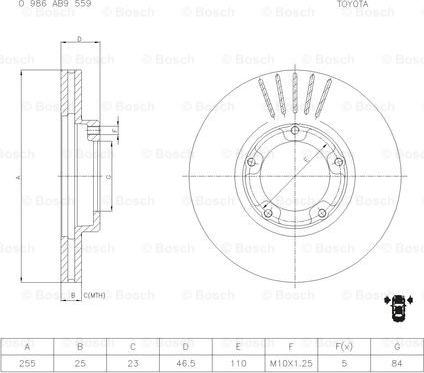 BOSCH 0 986 AB9 559 - Bremžu diski www.autospares.lv