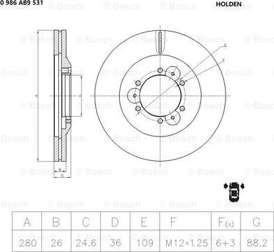 BOSCH 0 986 AB9 531 - Bremžu diski www.autospares.lv