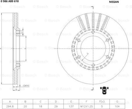 BOSCH 0 986 AB9 610 - Bremžu diski www.autospares.lv