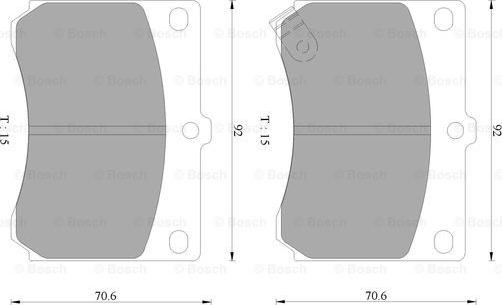 BOSCH 0 986 AB9 040 - Bremžu uzliku kompl., Disku bremzes autospares.lv