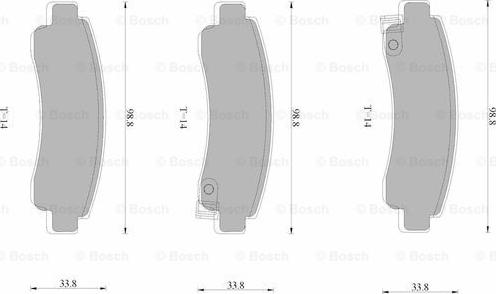 BOSCH 0 986 AB9 027 - Bremžu uzliku kompl., Disku bremzes autospares.lv