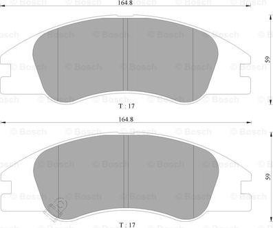 BOSCH 0 986 AB9 152 - Bremžu uzliku kompl., Disku bremzes www.autospares.lv