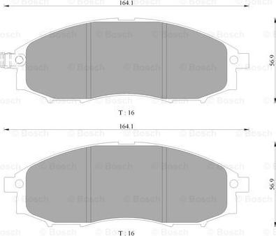 BOSCH 0 986 AB9 167 - Bremžu uzliku kompl., Disku bremzes www.autospares.lv