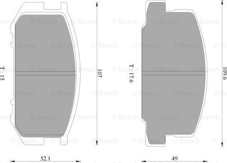 BOSCH 0 986 AB9 312 - Bremžu uzliku kompl., Disku bremzes autospares.lv