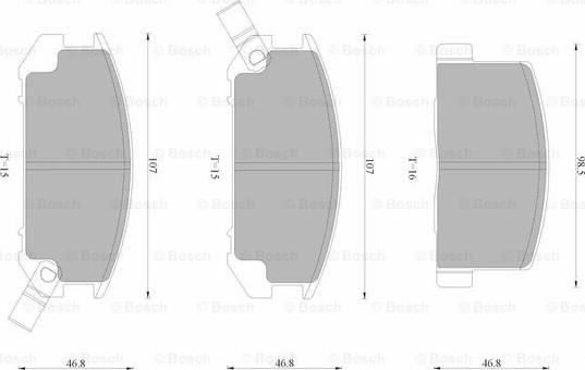 BOSCH 0 986 AB9 261 - Bremžu uzliku kompl., Disku bremzes www.autospares.lv