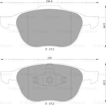 BOSCH 0 986 AB9 231 - Bremžu uzliku kompl., Disku bremzes autospares.lv