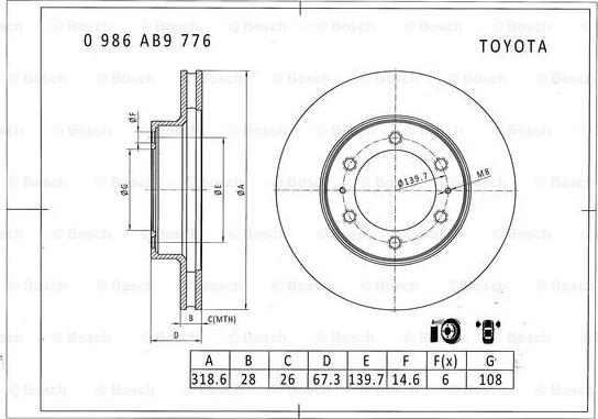 BOSCH 0 986 AB9 776 - Bremžu diski www.autospares.lv