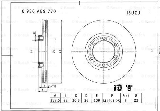 BOSCH 0 986 AB9 770 - Bremžu diski www.autospares.lv