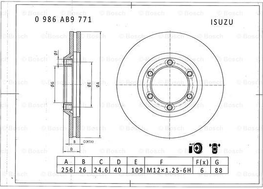 BOSCH 0 986 AB9 771 - Bremžu diski www.autospares.lv