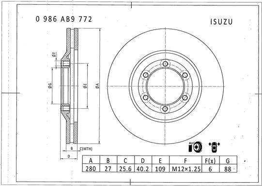 BOSCH 0 986 AB9 772 - Bremžu diski www.autospares.lv