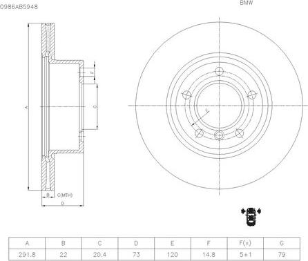 BOSCH 0 986 AB5 948 - Bremžu diski www.autospares.lv