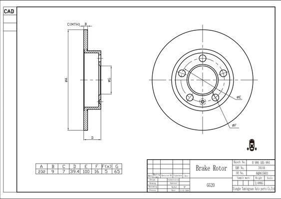 BOSCH 0 986 AB5 984 - Тормозной диск www.autospares.lv