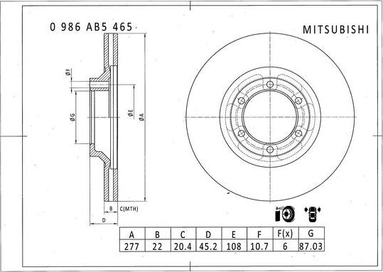 BOSCH 0 986 AB5 465 - Bremžu diski www.autospares.lv