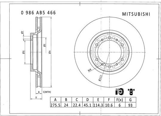 BOSCH 0 986 AB5 466 - Bremžu diski www.autospares.lv