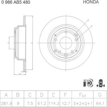 BOSCH 0 986 AB5 480 - Bremžu diski www.autospares.lv