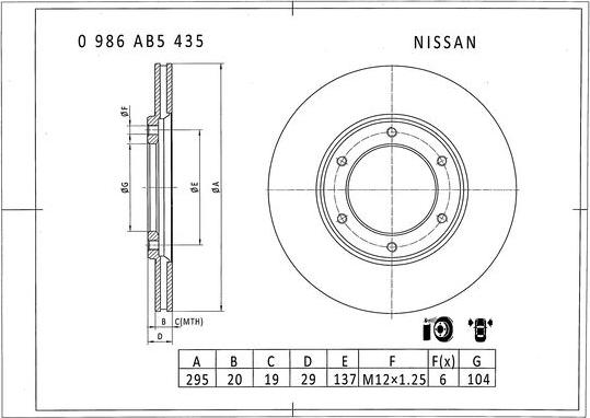 BOSCH 0 986 AB5 435 - Bremžu diski www.autospares.lv