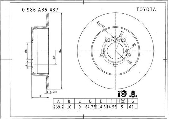 BOSCH 0 986 AB5 437 - Bremžu diski www.autospares.lv