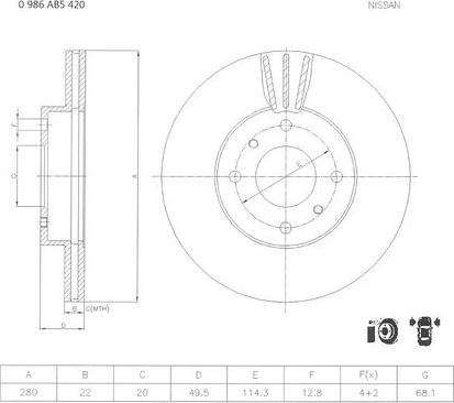 BOSCH 0 986 AB5 420 - Bremžu diski www.autospares.lv