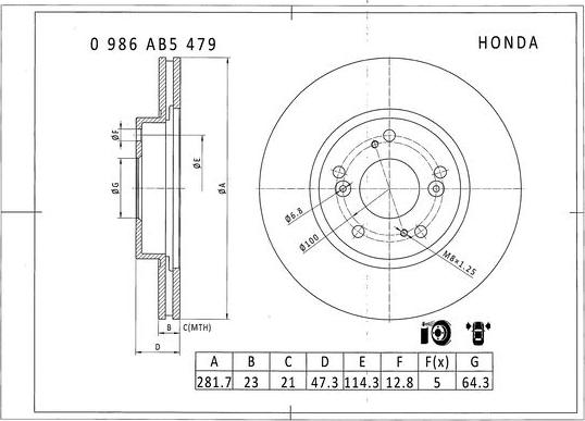 BOSCH 0 986 AB5 479 - Bremžu diski www.autospares.lv