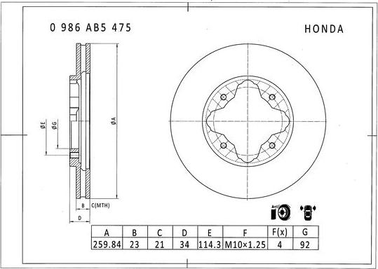 BOSCH 0 986 AB5 475 - Bremžu diski www.autospares.lv