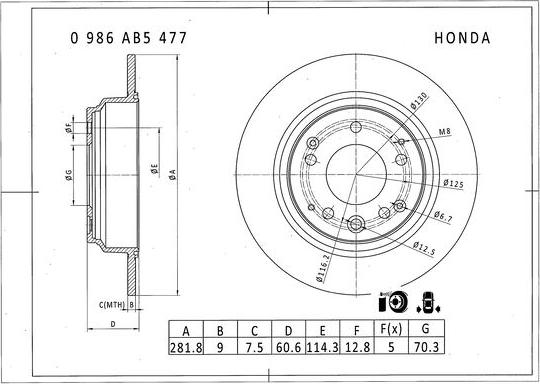 BOSCH 0 986 AB5 477 - Bremžu diski www.autospares.lv