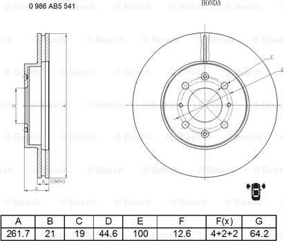 BOSCH 0 986 AB5 541 - Brake Disc www.autospares.lv