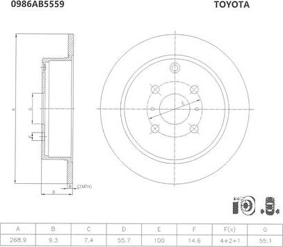 BOSCH 0 986 AB5 559 - Bremžu diski www.autospares.lv