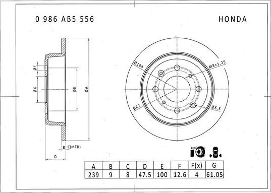 BOSCH 0 986 AB5 556 - Bremžu diski www.autospares.lv