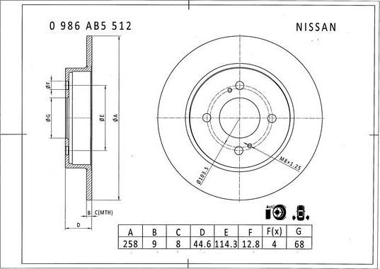 BOSCH 0 986 AB5 512 - Bremžu diski www.autospares.lv