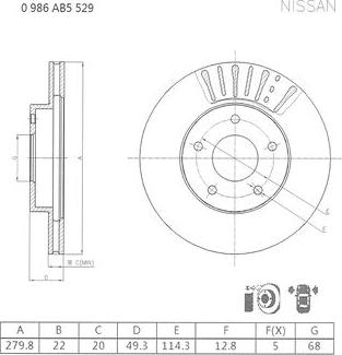 BOSCH 0 986 AB5 529 - Bremžu diski www.autospares.lv