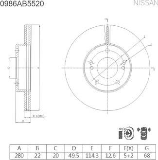 BOSCH 0 986 AB5 520 - Bremžu diski www.autospares.lv