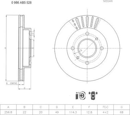 BOSCH 0 986 AB5 528 - Bremžu diski autospares.lv