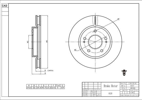 BOSCH 0 986 AB5 661 - Bremžu diski www.autospares.lv