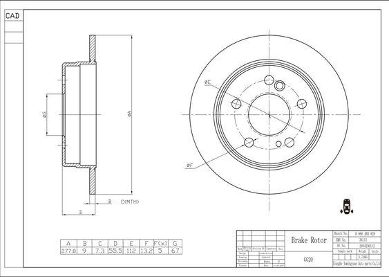 BOSCH 0 986 AB5 828 - Bremžu diski www.autospares.lv