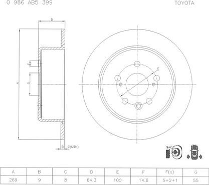 BOSCH 0 986 AB5 399 - Bremžu diski www.autospares.lv