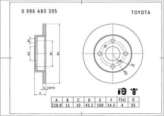 BOSCH 0 986 AB5 395 - Bremžu diski www.autospares.lv