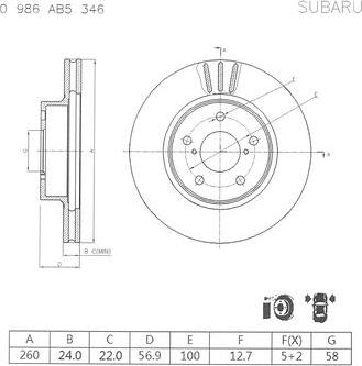 BOSCH 0 986 AB5 346 - Bremžu diski www.autospares.lv