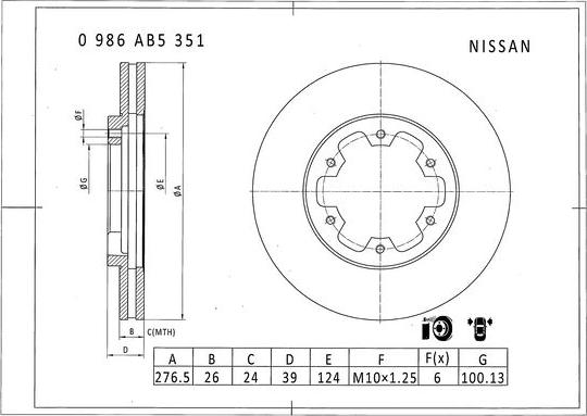 BOSCH 0 986 AB5 351 - Bremžu diski www.autospares.lv