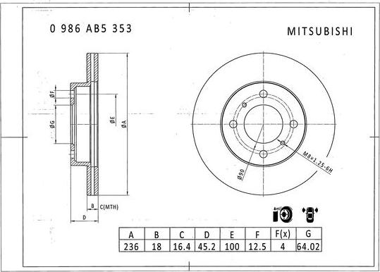 BOSCH 0 986 AB5 353 - Bremžu diski www.autospares.lv