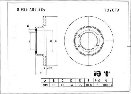 BOSCH 0 986 AB5 386 - Bremžu diski www.autospares.lv